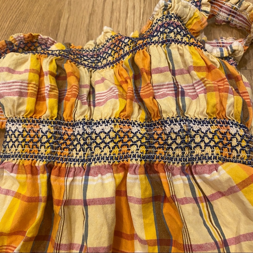 Top shop flare yellow plaid tank blouse - Picture 4 of 9